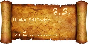 Huska Sándor névjegykártya